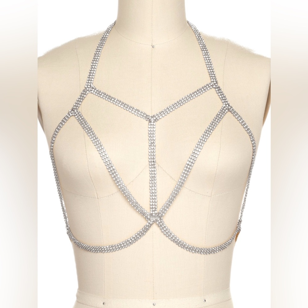 Glamorous Rhinestone Bra Chain